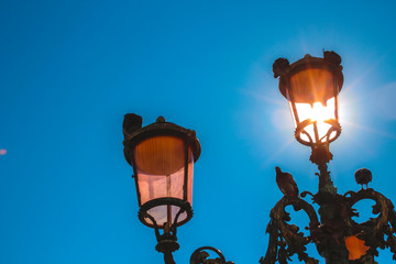 Fototapeta na wymiar The beautiful lampposts of the tourist city of Venice. Italy