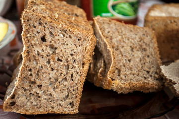 natural rural simple bread broken