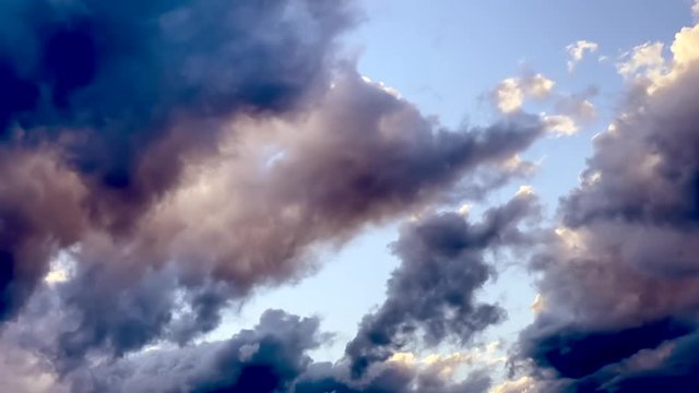 Time lapse of dark clouds moving across the sky