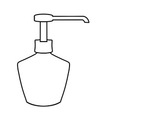 bottle of liquid soap on white background 