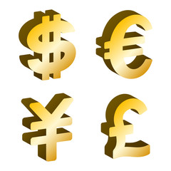 ドル、ユーロ、円、ポンド