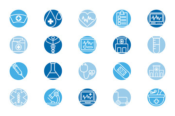 bundle of medical set icons