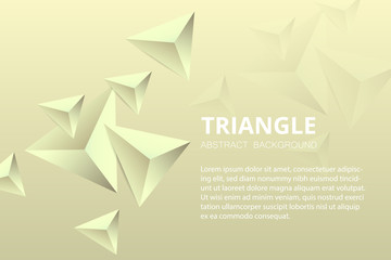Modern abstract background design of triangular pyramids. Geometric triangular futuristic background. Applicable for banners, brochures, covers, flyers. 3D vector illustration.