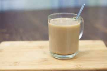 Cup of coffee with milk. best breakfast