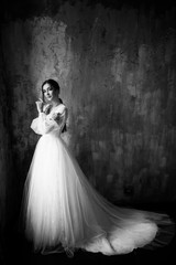 Fototapeta premium &nbsp;Amazing young bride in the studio
