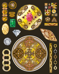 Vintage Eastern Orthodox Kit - Borders Frames Seamless-Backgrounds Medallions & Elements
