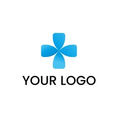 simple and modern cross medical logo design vector