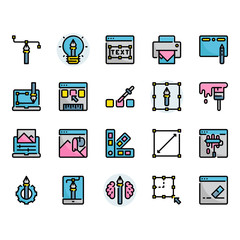 Graphic design icon and symbol set.