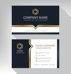 Business card in modern luxury style black gold white