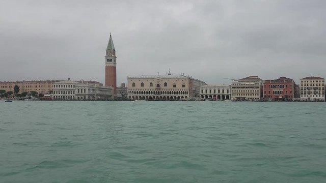 Venice landmarks from the San Marco Canal, Italy