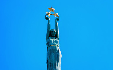 Liberty sculpture in Riga Latvia
