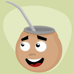 Vector illustration of a matte cartoon, an Argentine and Latin American infusion