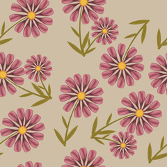 seamless pattern of red roses and green leaves for decoration fabrics and backgrounds