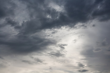 Begins a strong thunderstorm, heavy dark clouds