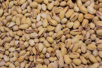 ripe fried pistachios with salt