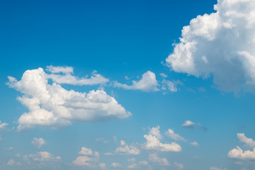 White clouds in blue sky.