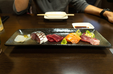 Sashami platter in Izakaya-style restaurant