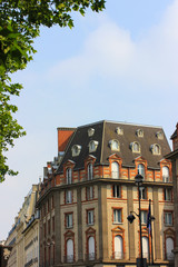 Obraz premium Facade of an ancient building in Europe, Paris, France