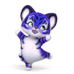 cute tiger cartoon in white background