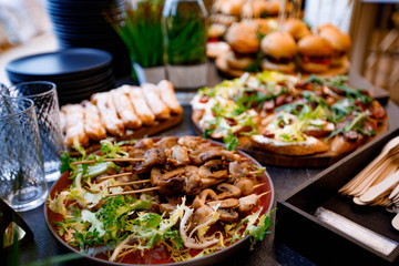 grilled meat and vegetables