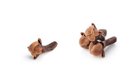 Spice cloves on white background