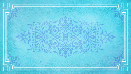 Jugendstil floral Ornament wei&szlig; Hintergrund Pastell blau t&uuml;rkis Textil Wand antik altes Papier Vorlage Layout Design Template Geschenk zeitlos sch&ouml;n alt barock edel rokoko elegant background