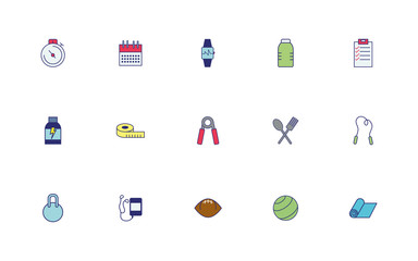 bundle of healthy lifestyle icons