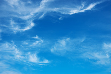 White clouds in blue sky.