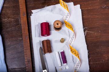 view of a tailored suit from a tailor in his studio