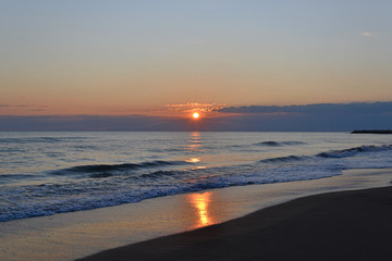 Fototapeta premium beautiful sunset on the Black sea coast