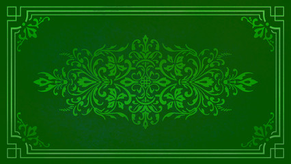 Obraz premium Jugendstil floral Ornament gold Rahmen Hintergrund Pastell grün Textil Wand antik altes Papier Vorlage Layout Design Template Geschenk zeitlos schön alt barock edel rokoko elegant background
