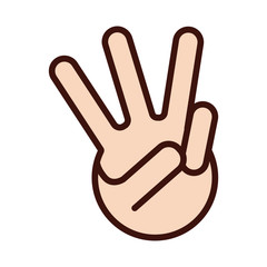 Fototapeta premium three hand signal line and fill style