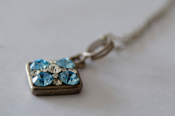 a crystal pendant. macro photography