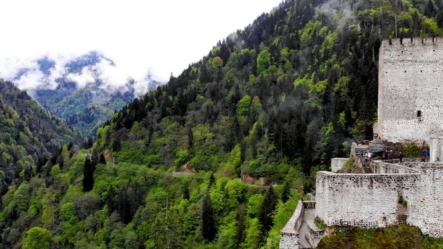 Drone footage of Zilkale castle in Trabzon Turkey