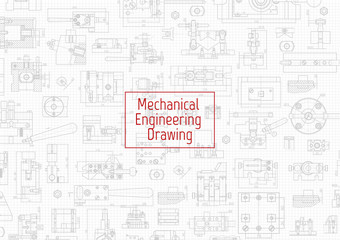 Engineering backgrounds. Mechanical engineering drawings. Cover. Banner. Technical Design. Draft.