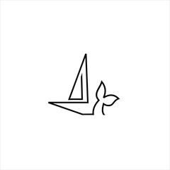 Boat line logo, Ship logo design vector illustration, ship logo design template vector image