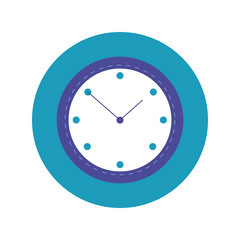 time clock watch block and flat style icon