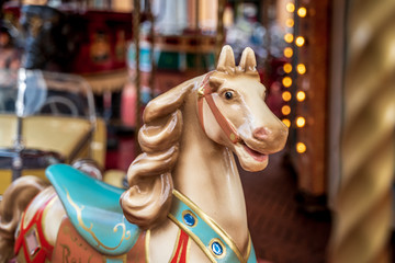 Fototapeta na wymiar Old vintage carousel horse