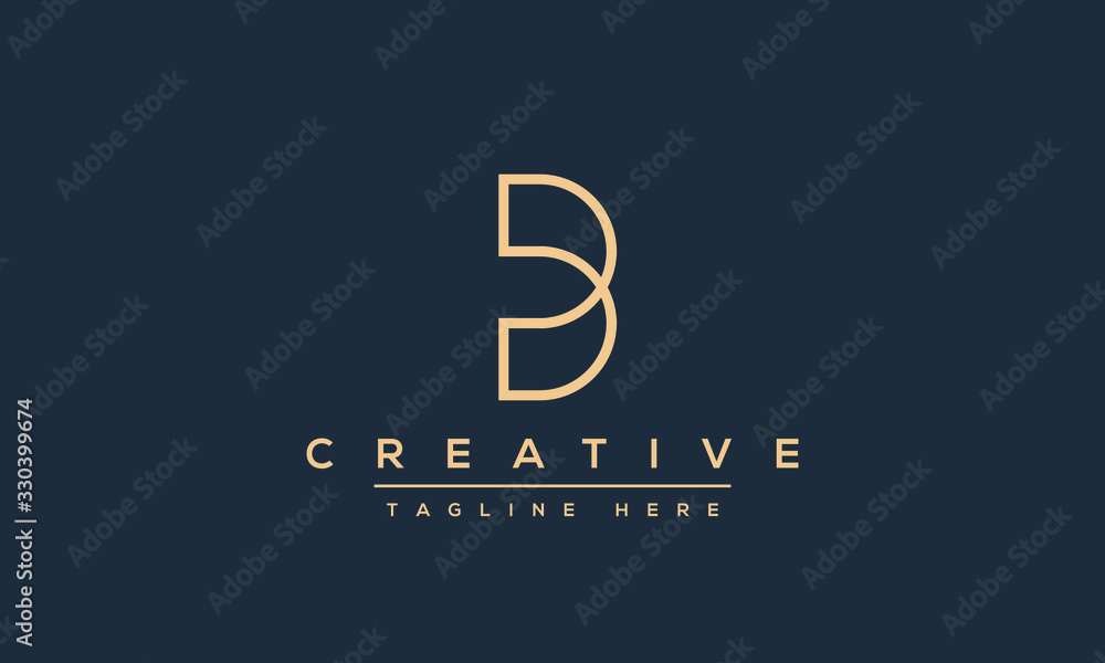 Poster modern abstract letter b logo design. minimal b initial based icon. initial bb vector