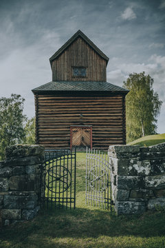 Old norwegian wooden storehouse
