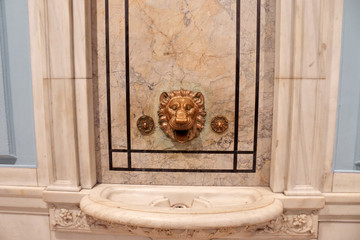 Lion tap in a bathroom