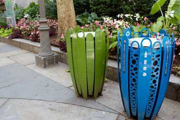 Trash bins in New York