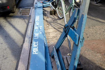 Police barrier in the floor