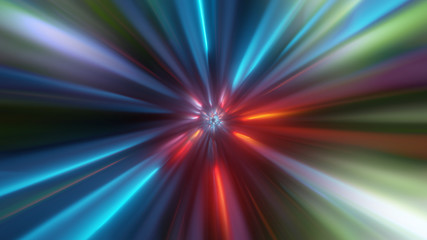 Obraz premium colorful space warp tunnel 3d rendering illustration background