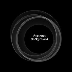 smoky translucent circle on a black background. Template for presentation, banner, advertisement. eps 10