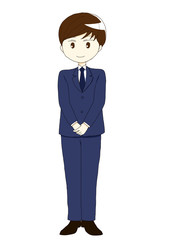 腕を前に組むサラリーマン