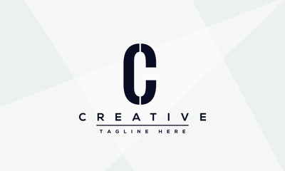 Modern creative letter C logo design. Minimal C, CC initial based vector icon.