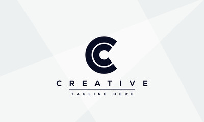 Modern creative letter C logo design. Minimal C, CC initial based vector icon.