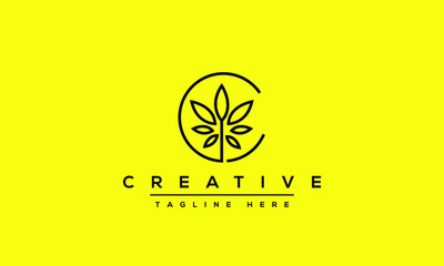 Modern creative letter C logo design. Minimal C, CC initial based vector icon.