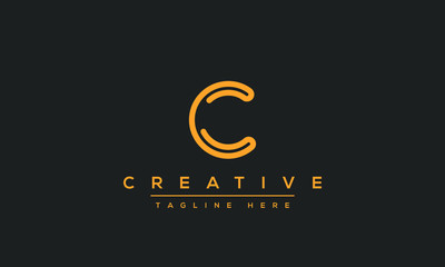 Fototapeta na wymiar Modern creative letter C logo design. Minimal C, CC initial based vector icon.